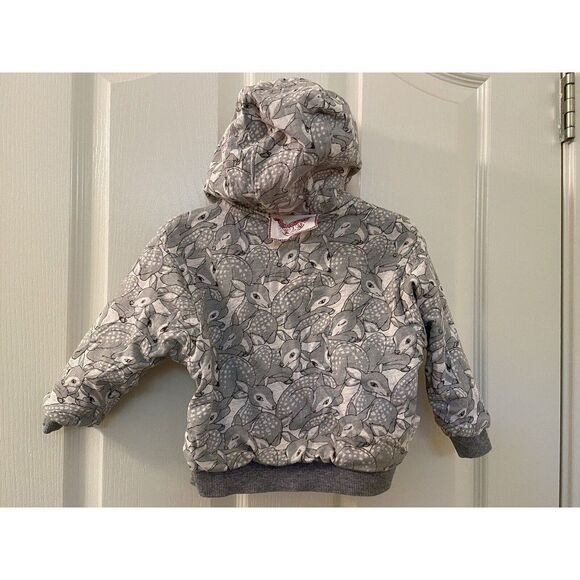 Little Wings by Paper Wings Girls Pink Rainbow Deer Reversible Hoodie Size 3 yrs - Picture 10 of 11